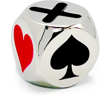 Luck Lab Premium Trump Marker/Indicator - For Use With Euchre, Pinochle, Bridge And More - Comes With Black Velvet Storage Bag. (Silver)