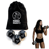 Rubberbanditz- Fitness Dice For Workout & Exercise  Three Fun 12 Sided Full Body Workouts  For Crossfit, At Home Workouts & Gyms  Workout Game For Adults And Kids