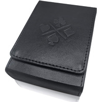 Luck Lab Single Deck Leather Playing Card Case/Holder - Black - Fits Poker And Bridge Size Cards