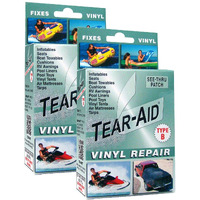 Tear-Aid Vinyl Repair Kit, Type B Clear Patch For Vinyl And Vinyl-Coated Materials, Works On Vinyl Tents, Awnings, Air Matresses, Pool Liners & More, Green Box, 2 Pack