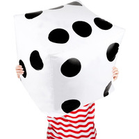 Ccinee 20 Inch Jumbo Inflatable Dice,White And Black Giant Inflatable Dice For Indoor Outdoor Broad Game Ludo And Pool Party Decoration,1 Pcs