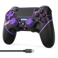 Wireless Controller For Ps4/Pro/Slim Consoles, Gamepad Controller With 6-Axis Motion Sensor/Audio Function/Charging Cable - Lightning