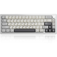 Yunzii Al66 Wireless Mechanical Keyboard,65% Knob Control Aluminum Gaming Keyboard Bt/2.4G/Wired Hot Swappable Pre-Lubed Switches, Gasket Mounted Rgb Keyboard For Win/Mac(Milk Switch, Silver)
