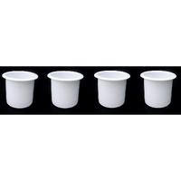 2 7/8 White Plastic Drop In Cup Holder Plastic Multipack Wholesale Bulk Listing Poker (4)