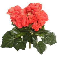Vickerman Everyday Artificial Orange Begonia Bush 9.5" Long - Premium Faux Floral Decor For Wedding Or Everyday Arrangements - Maintenance Free Flowers