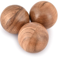 Nirman Decorative Acacia Wood Round Balls Set Of 3 For Christmas Decorative Bowls Table Centerpiece  Coffee Table And House Dcor (Set Of 3), (3" X 3" X 3")