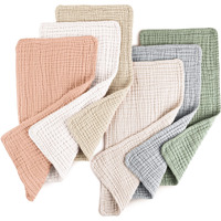 Konssy Muslin Baby Burp Cloths Sets For Unisex- 6 Pack Large 100% Cotton Burping Clothes For Newborn