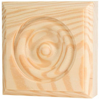 Waddell Manufacturing Rtb-35 Rosette Trim Pine Block Molding, 3.75 X 3.75 X 1"