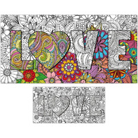 Giant Mandala Coloring Posters 50" X 25" Jumbo Love Mandala Coloring Posters For Kids Teens Adults Large Mandala Coloring Tablecloth Huge Art Craft Activity For Home Classroom Party Supplies Favor
