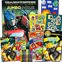 Transformers Coloring And Activity Set For Kids - Activity Book And Play Packs Featuring Optimus Prime, Bumblebee And Rescue Bots