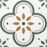 Peel & Stick Floor Tiles Vinyl Flooring 8"X8", Self-Adhesive Removable, Suitable For Wall, Floor, Kitchen, Bathroom,10 Sheets (Green Flower)