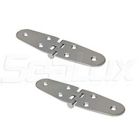 Sealux Marine Stainless Steel Flush Mount 5-5/8" X 1-1/2" Large Round Side Door Strap Hinges (Pair)