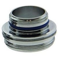 Neoperl 13 0490 5 Cache Adapter, Lead Free Brass Construction For Tiny Junior Size Cache, Male M18.5 X 1 Top Threads, Male 55/64"-27 Bottom Threads, Plastic