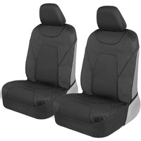Motor Trend Aquashield Car Seat Covers For Front Seats, Black - Two-Tone Waterproof Seat Covers For Cars, Neoprene Front Seat Cover Set, Interior Covers For Auto Truck Van Suv