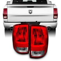Akkon - For 2009-2018 Ram 1500/2500/3500 Ds Dj D2 Red Clear Tail Lights Brake Lamps Driver Left + Passenger Right Side Pair