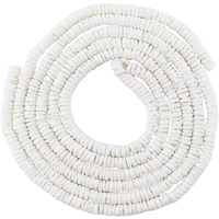 Inspirelle 46 Inch White Heishi Beads For Jewelry Making, 6Mm Puka Shells Bead Strand, Natural Thin Flat Seashell Beads For Bracelets Necklaces Chokers And Anklets, African Disc Spacers