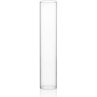 Wgvi Hurricane Candle Holder Sleeve, Wide 3", Height 16", Clear Glass Cylinder Candleholder, Chimney Tube, Open Ended Candle Shade, 1 Piece