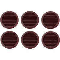 2" Round Plastic Louver Soffit Air Vent Reptile Screen Grille Cover Multiple Colors/Quantities (6, Brown)