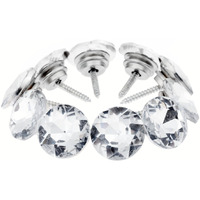 Mgoodoo 50Pcs 20Mm Shiny Pattern Crystal Sofa Screw Button, Diamond Wall Nails Upholstery Screws Decorative Pins For Headboard Cork Board Chairs Bed Room Crafts.