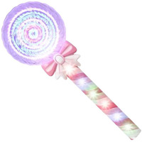 Artcreativity Light Up Spinning Lollipop Wand, 12 Inch Led Princess Wand For Kids With Batteries Included, Great Gift Idea For Boys And Girls, Fun Pretend Play Prop, Carnival Prize