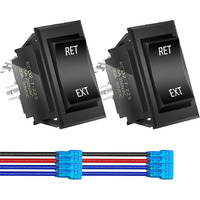 Daiertek Momentary Rv Jack Switch 30 Amp 12V Dc Reverse Polarity Rocker Switch Motor Control Dpdt 4 Pin Power Jack Toggle Switch With Wires For 5Th Wheel Tongue Trailer Stabilizer -2Pack