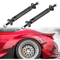 Tomall 2 Pcs 45Mm Car Adjustable Front/Rear Bumper Lip Splitter Support Strut Rod Carbon Fiber Black Universal Auto Bumper Fasteners Lever (Carbon Fiber Black)