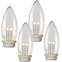 Celestial Lights Set Of 4 Battery Operated Replacement Window Candle Bulbs With Dual Intensity Led For 3Xaa And 4Xaa Candles Soft Twinkle (Does Not Work With Remote Control)
