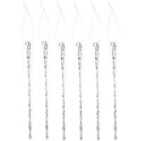 Kurt Adler B1813 6-Piece Glass Twist Icicle Ornaments, 7.5-Inch