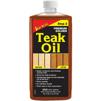 Star Brite Premium Golden Teak Oil - Ultimate Sealer, Preserver & Finish For Outdoor Teak & Fine Woods - Ideal For Boats, Furniture, Shower Stools - 16 Ounce (085116)