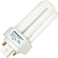 Sylvania 20876 (4-Pack) Cf18Dt/E/In/830 18-Watt Triple Tube Compact Fluorescent Light Bulb, 3000K, 1150 Lumens, 82 Cri, T4 Shape, 4-Pin Gx24Q-2, 4 Count (Pack Of 1)