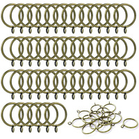 Anjuu 48 Pack 38Mm Inner Diameter Metal Curtain Drape Sliding Eyelet Rings Antique Bronze Tone