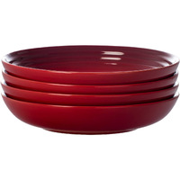 Le Creuset Stoneware Set Of 4 Pasta Bowls, 8.5" Each, Cerise