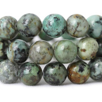6Mm Round African Turquoise Beads For Jewelry Making Natural Gemstone Semi Precious Strand 15 Inch(60-65Pcs/Strand)
