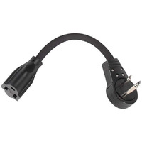P-A000146N - 6" Extension Cord With Flat Rotating Plug - Black