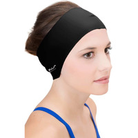 Sync Hair Guard & Ear Guard Headband - Wear Under Swimming Caps (Black)