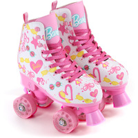Barbie Roller Skates For Girls - Adjustable Sizes 12-2, Glitter Wheels, Abec 5 Bearings - Durable Pvc Material, Foam Shoe Lining - Perfect For Active Fun And Adventures, Size 12-2