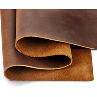 Tooling Leather Square 1.8-2.0Mm Thick Genuine Top Full Grain Oil Tan Crazy Horse Cowhide Leather Sheets For Crafts Tooling Sewing Wallet Earring Hobby (Brown, 8"X12")