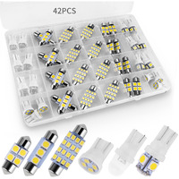 Zakolak 42 Pieces Interior Car Lights, Super Bright White Dome Map Tail Cab Lights Bulb Kit Set , De3175 T10 31Mm 41Mm 194 Led Bulb For Your Trucks Width Lamp(White)