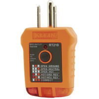 Klein Tools Rt210 Outlet Tester, Receptacle Tester For Gfci / Standard North American Ac Electrical Outlets, Detects Common Wiring Problems