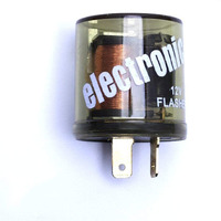 2-Pin Electric Flasher Relay, Vofono 12V Heavy Duty 2 Pin Compatible Automobile Motorcycle Bike Scooter Fix Turn Signal Bulbs Fast Hyper Flash,Two Prong Round