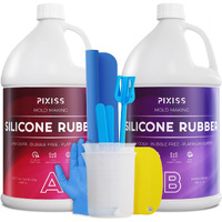 Silicone Mold Making Kit Liquid Silicone Rubber Bubble Free Translucent Clear Mold Making Silicone-Mixing Ratio 1:1-Molding Silicone For Resin Molds, Silicone Molds Diy (4Kg/Gallon Kit)