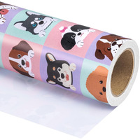 Wrapaholic Puppy Wrapping Paper - Mini Roll - 17 Inch X 33 Feet - Adorable Dog For Dog Lovers, Birthday, Party, Holiday
