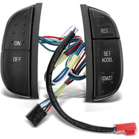 A-Premium Steering Wheel Mounted Cruise Control Switch, With Green Backlight, Compatible With Ford F-150/250/350 1997-2004, F-150/250/350/450/550 Super Duty 1999-2007, Excursion, Expedition, And More