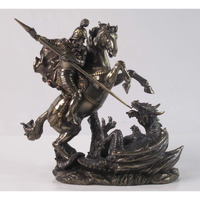 Unicorn Studios Wu75858A4 St. George On Horse Slaying A Dragon Sculpture