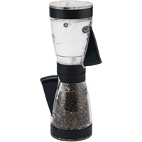 Kamenstein One-Handed 2-In-A-1 Dual Salt And Pepper Grinder-Adjustable And Refillable, 8-Inch, Black