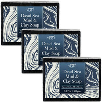 Vivo Per Lei Dead Sea Soap - Dead Sea Mud Soap For Face And Body - Charcoal Soap Bar With Dead Sea Minerals - Cleanse Your Skin Gently - 3.17 Oz (Pack Of 3)