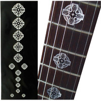 Jockomo Metallic Celtic Cross Guitar Inlay Sticker