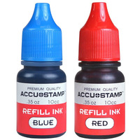 Accu-Stamp Ink Refill For Pre-Ink Stamps, Blue And Red, Pack Of 2, .35Oz/Each (032958)