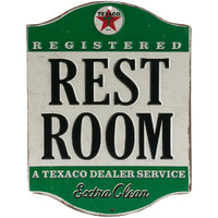 Open Road Brands Texaco Restroom Embossed Metal Sign - Vintage Texaco Restroom Sign For Bathroom - Registered And Extra Clean