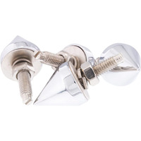 United Pacific 10878 Chrome Spike License Plate Fastener Screw Caps For Standard License Plate, Threaded Mounting Stud W/Nut & Lock Washer - Pack Of 4